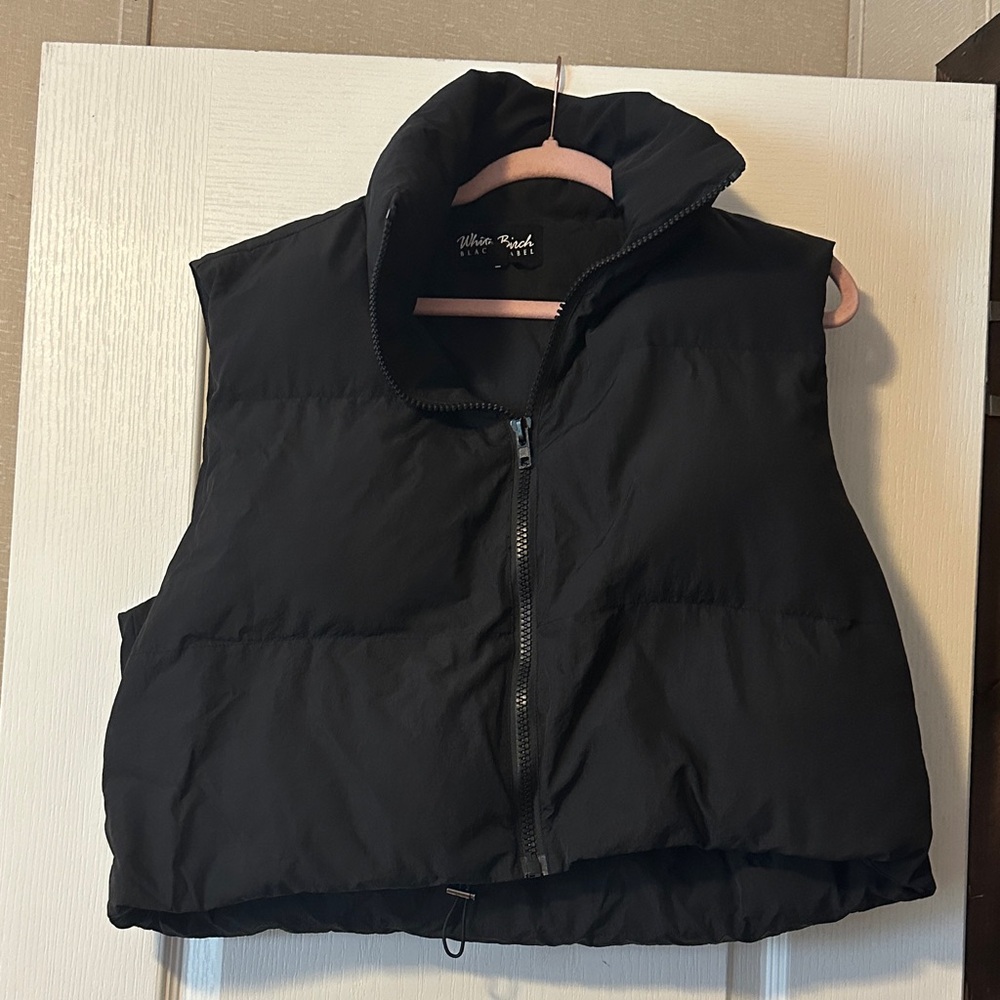 White Birch Black Puffer Vest